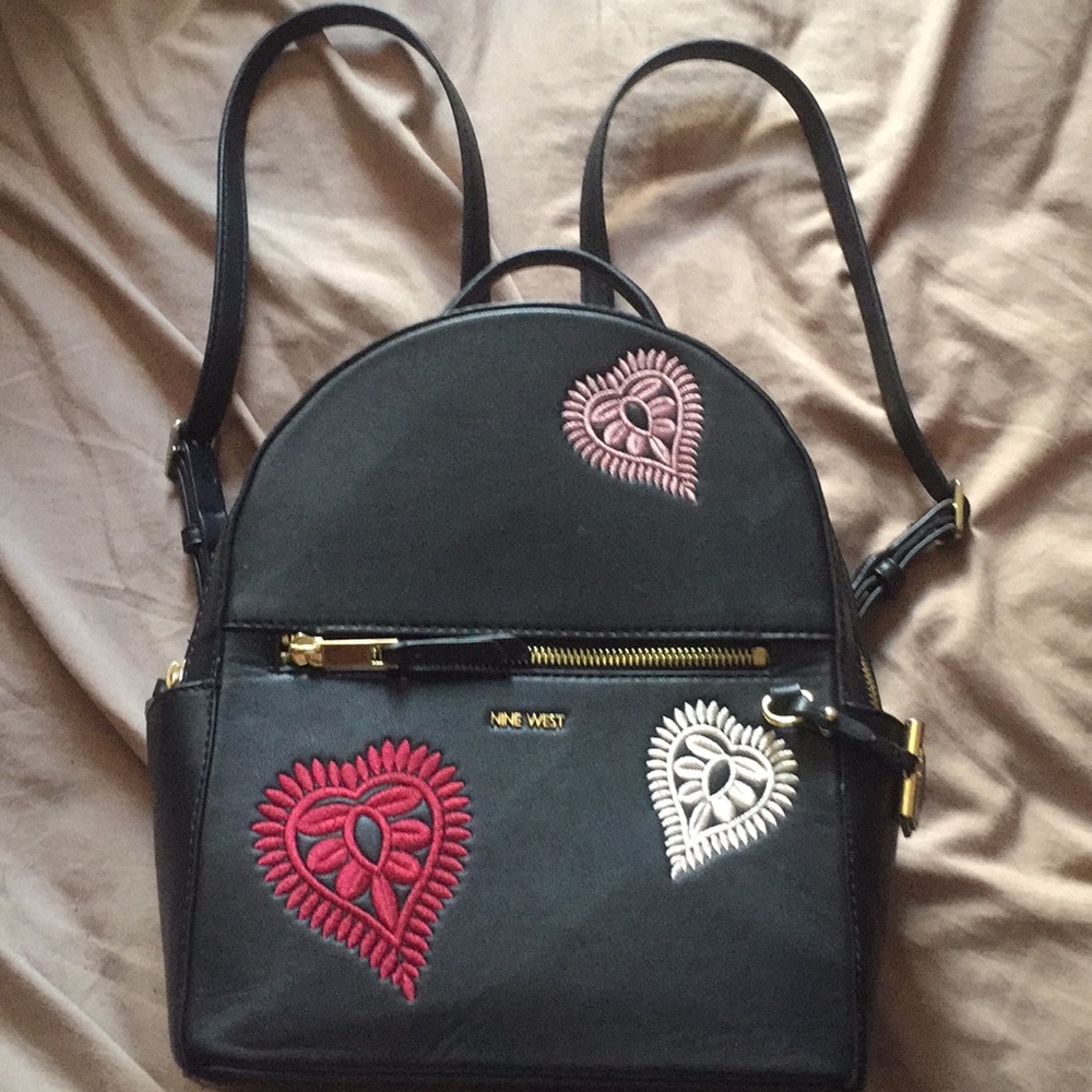 Nine West black Heart Backpack